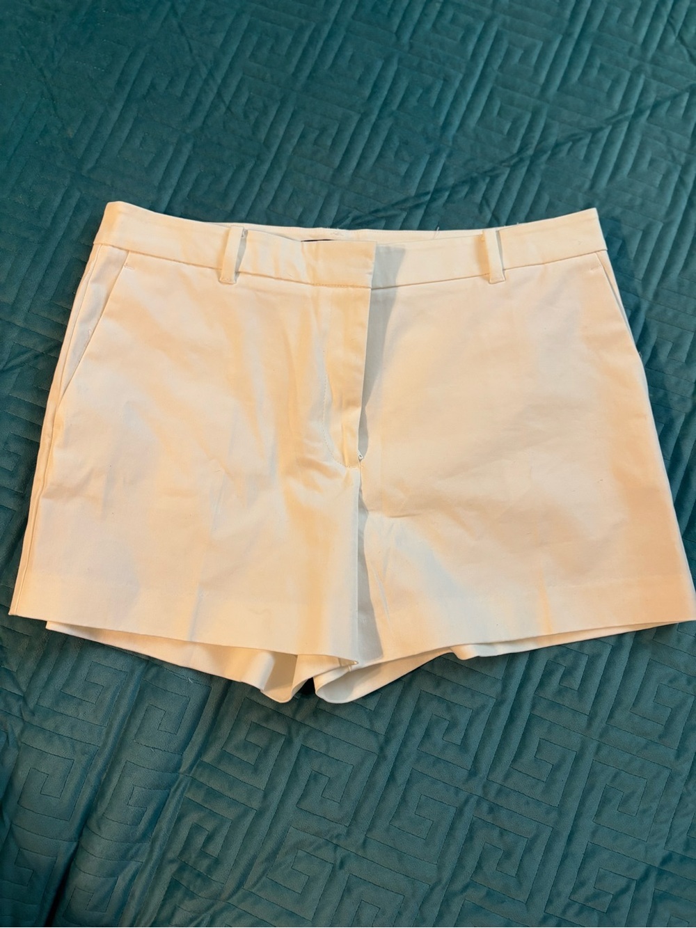 Ann Taylor White Tailored Bermuda Shorts